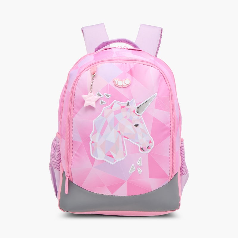 Yolo Unicorn Print Backpack for Girls - Image 1